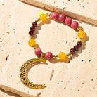 FuAttract Abundance Vitality Crescent Moon Rhodonite Citrine Garnet Bracelet - image 1