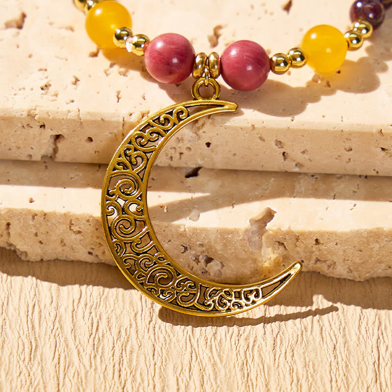 FuAttract Abundance Vitality Crescent Moon Rhodonite Citrine Garnet Bracelet - image 4