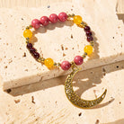 FuAttract Abundance Vitality Crescent Moon Rhodonite Citrine Garnet Bracelet - image 2