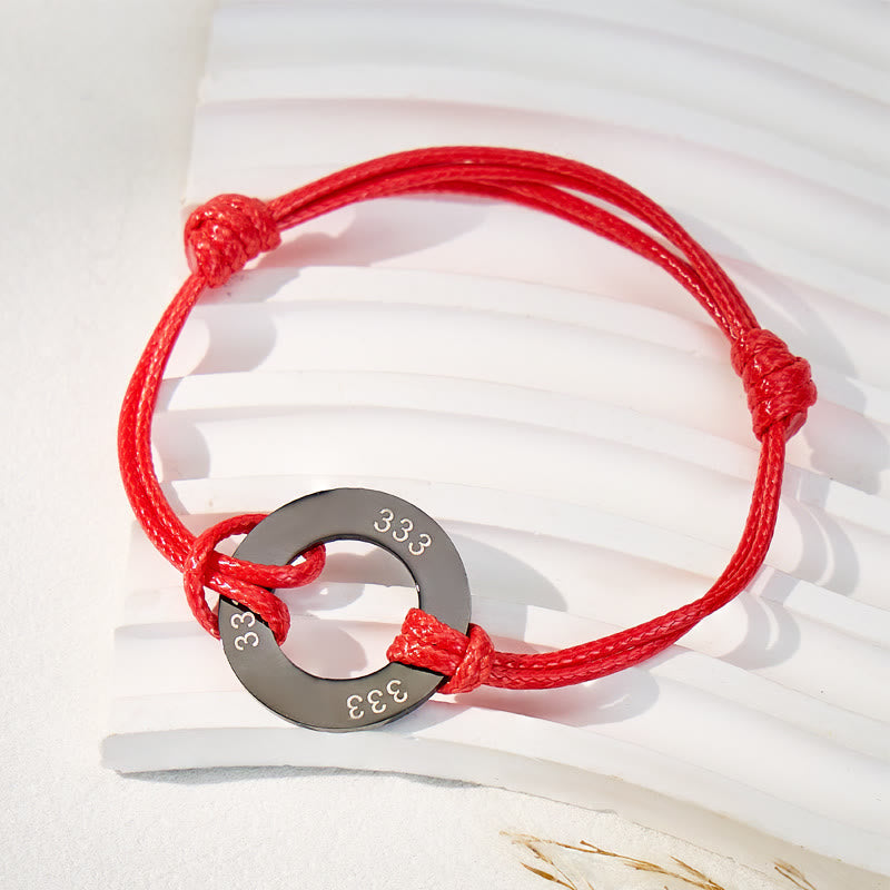 FuAttract Angel Numbers Red String Bracelet – Protection Strength Good Fortune - Black - image 8