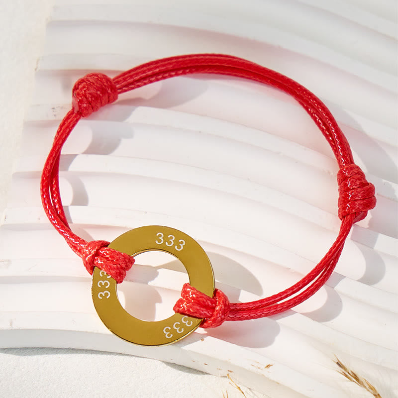 FuAttract Angel Numbers Red String Bracelet – Protection Strength Good Fortune - Gold - image 0