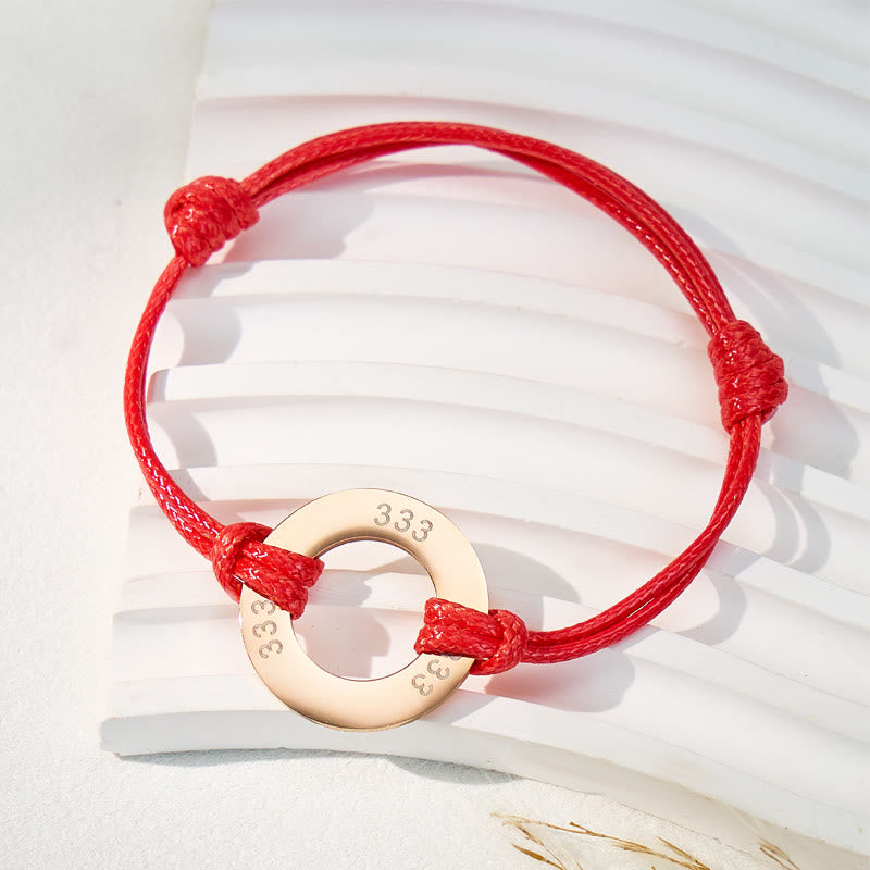 FuAttract Angel Numbers Red String Bracelet – Protection Strength Good Fortune - Rose Gold - image 7