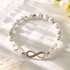 FuAttract Clarity Strength Infinity White Turquoise Black Rutilated Quartz Bracelet - 8mm - image 0