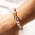 FuAttract Clarity Strength Infinity White Turquoise Black Rutilated Quartz Bracelet - image 3
