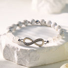 FuAttract Clarity Strength Infinity White Turquoise Black Rutilated Quartz Bracelet - image 2
