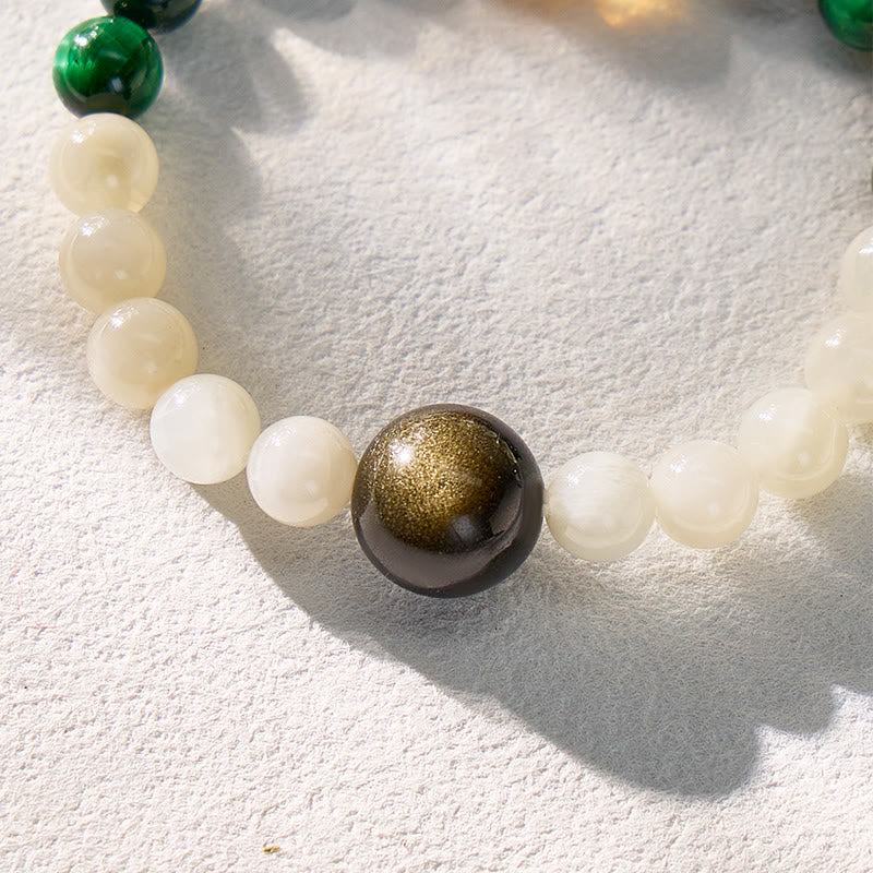FuAttract Crescent Moon Moonstone Green Tiger's Eye Bracelet – Calm Focus Prosperity - image 5