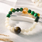 FuAttract Crescent Moon Moonstone Green Tiger's Eye Bracelet – Calm Focus Prosperity - 8mm - image 0