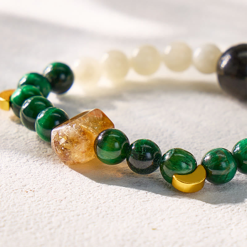 FuAttract Crescent Moon Moonstone Green Tiger's Eye Bracelet – Calm Focus Prosperity - image 4