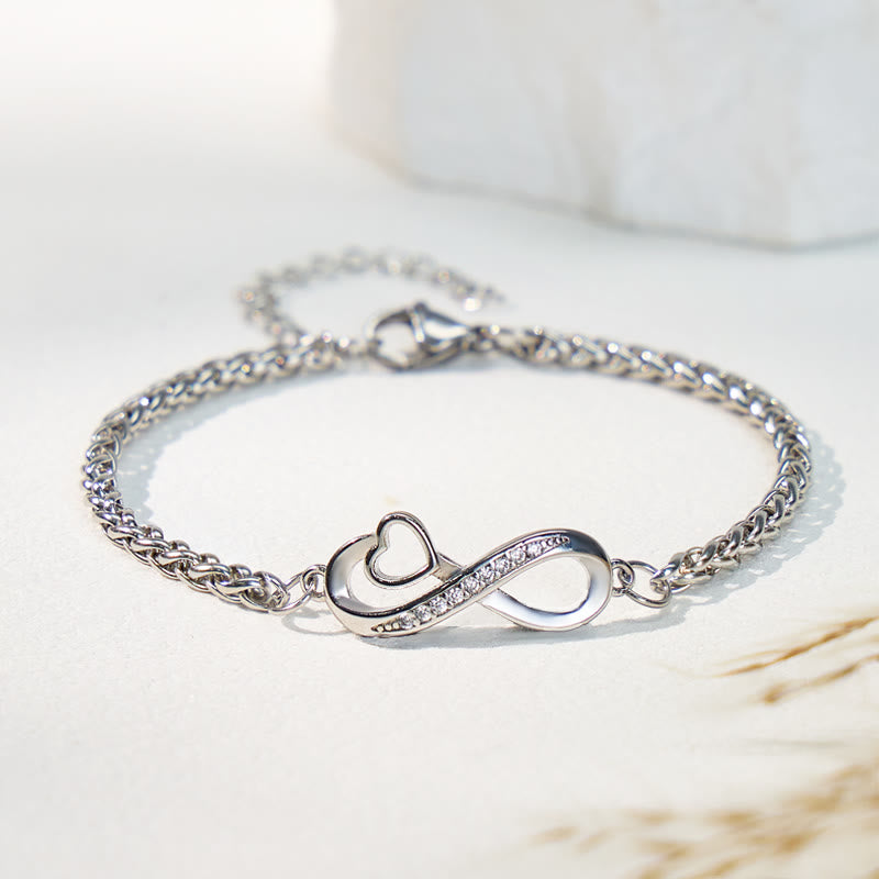 FuAttract Infinity Heart Stainless Steel Bracelet – Love Strength Modern Elegance - Silver - image 0