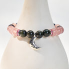 FuAttract Crescent Moon Rainbow Obsidian Strawberry Quartz Bracelet – Emotional Healing - image 3