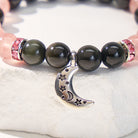 FuAttract Crescent Moon Rainbow Obsidian Strawberry Quartz Bracelet – Emotional Healing - image 5