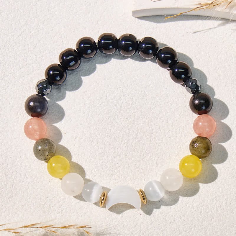 FuAttract Crescent Moon Black Obsidian Bracelet – Grounding Calm Energy - image 2