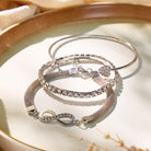 FuAttract Infinity Bracelet Set – Vitality Strength Energy Flow - Silver - image 0