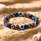FREE Today: Confidence Strength Evil Eye Black Tourmaline Obsidian Tiger's Eye Bracelet - image 1