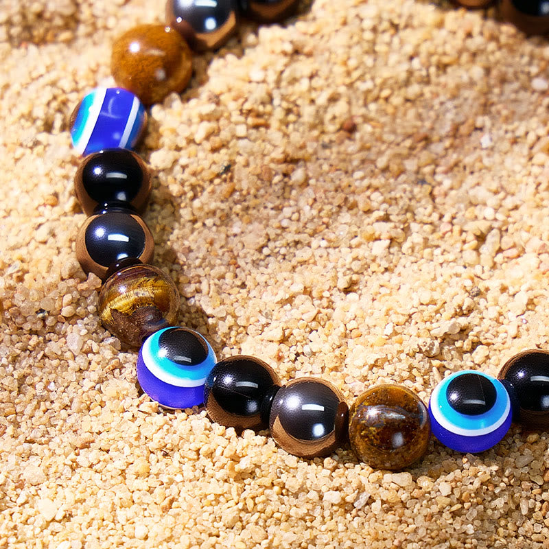 FREE Today: Confidence Strength Evil Eye Black Tourmaline Obsidian Tiger's Eye Bracelet - image 5