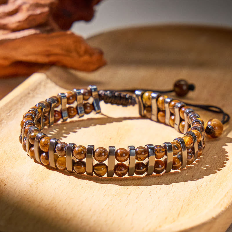 FuAttract Protection Clarity Inner Strength Tiger's Eye & Hematite Bracelet - Tiger's eye - image 0