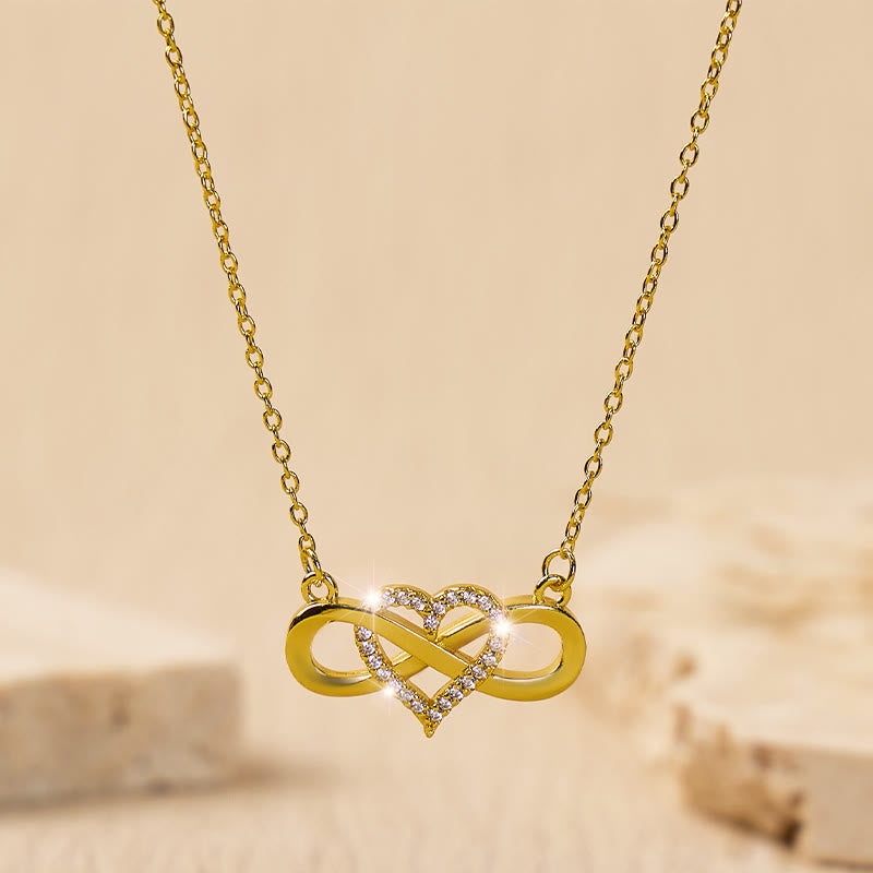 FuAttract Heart Infinity Zircon Necklace – Love Self-Love Sparkle Vitality - Gold - image 0
