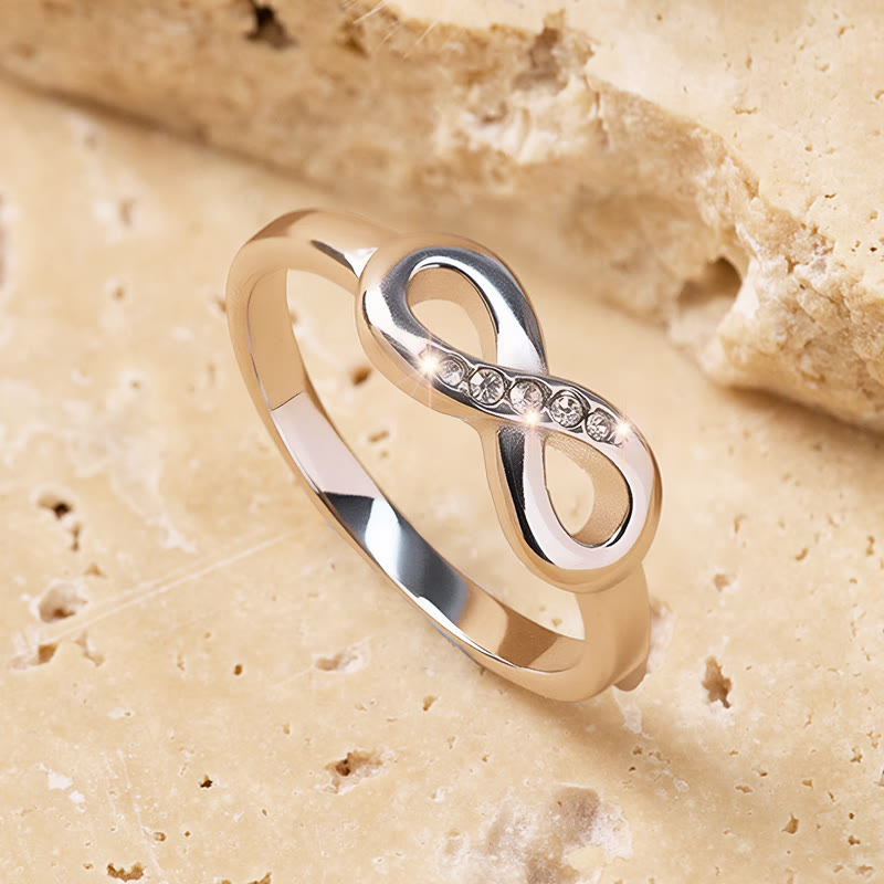 FuAttract Self-Love Strength & Modern Energy Infinity Stainless Steel Ring - Silver - US 10 - image 6