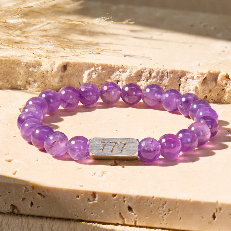 FuAttract Angel Numbers Amethyst Stainless Steel Bracelet – Calm Strength Guidance - image 2