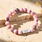 FuAttract Balance Strength Infinity Pink Zebra Jasper Stainless Steel Bracelet - Women 16cm - image 0