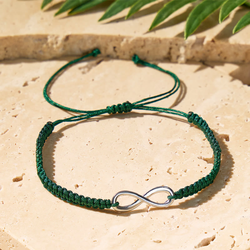 FuAttract Infinity Braided Cord Bracelet – Protection Luck Energy Flow - Emerald Green - image 0