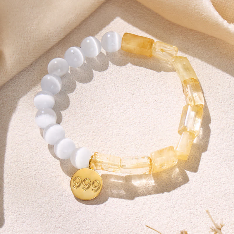 FuAttract Angel Numbers Cat's Eye Citrine Bracelet – Focus Abundance Flow - 999 - image 16