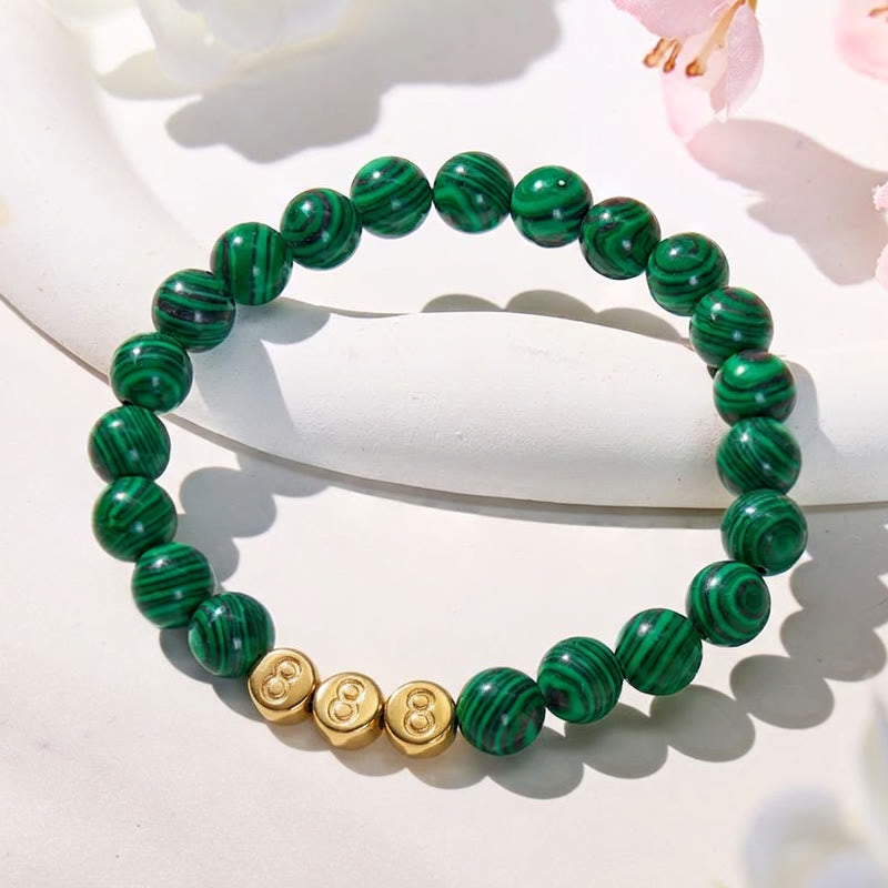 FuAttract Protection Healing Angel Numbers Malachite Stainless Steel Bracelet - 888 - image 16