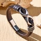 FuAttract Infinity Leather Stainless Steel Bracelet – Love Modern Balance - Silver - image 0