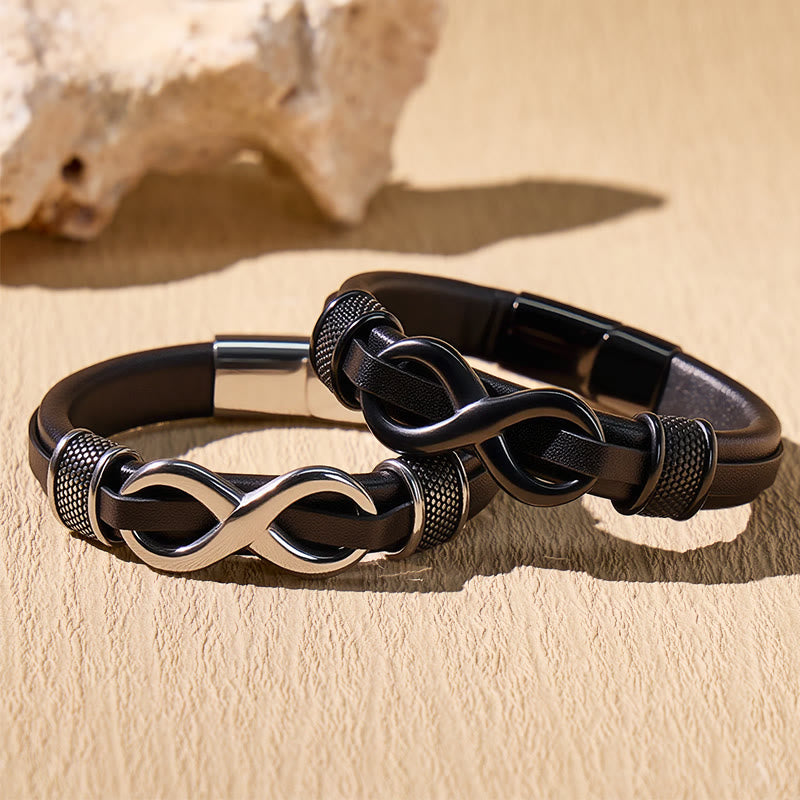 FuAttract Infinity Leather Stainless Steel Bracelet – Love Modern Balance - image 3