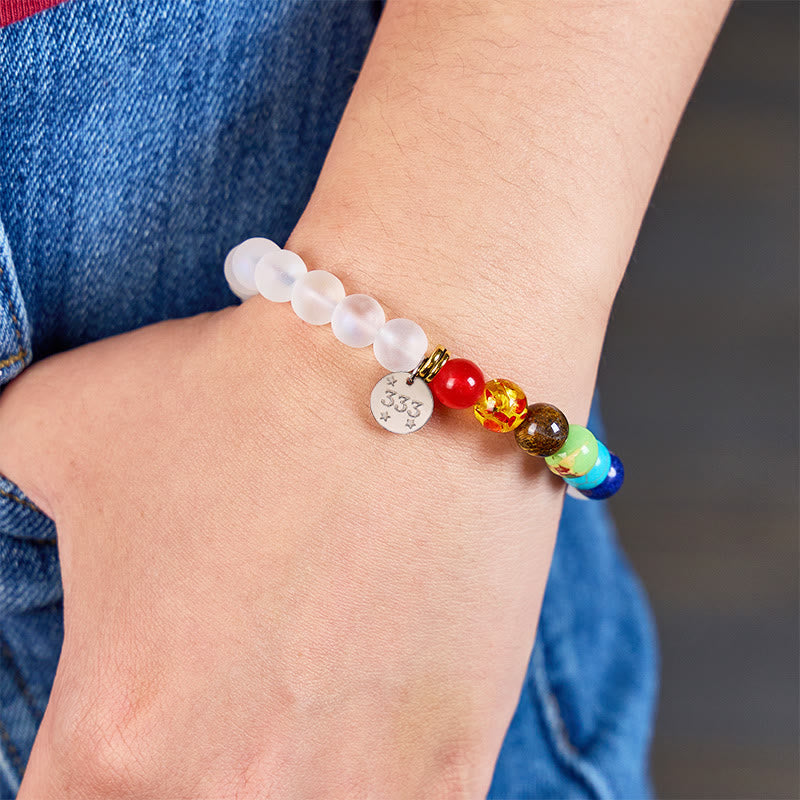 FuAttract Angel Numbers Glass Stainless Steel Bracelet – Clarity Modern Balance - image 3