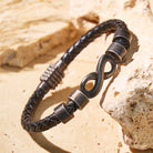 FuAttract Love Strength Balance Infinity Leather Stainless Steel Bracelet - image 1