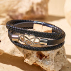 FuAttract Infinity Heart Leather Bracelet – Love Connection Modern Strength - Silver Multilayer - image 0