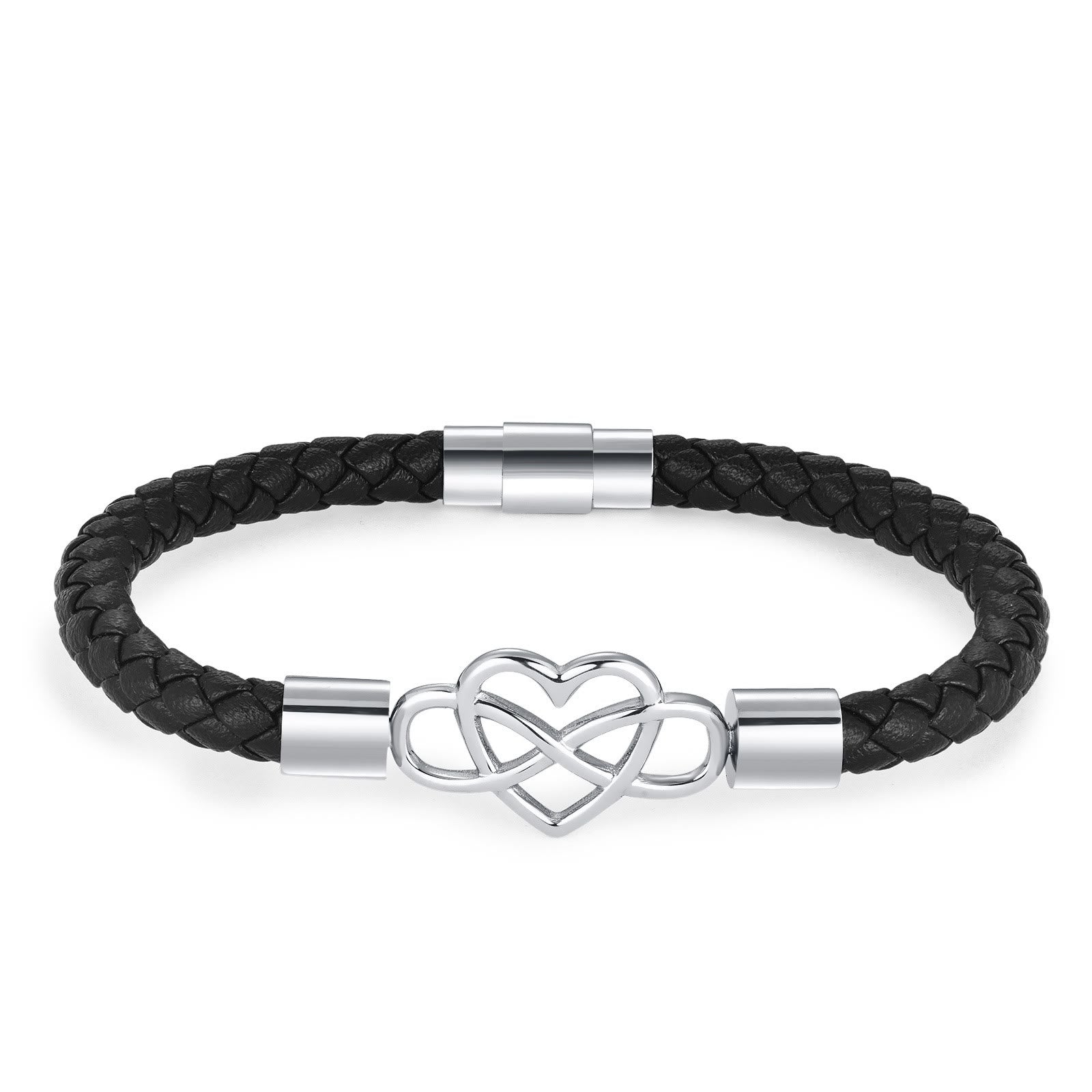 FuAttract Infinity Heart Leather Bracelet – Love Connection Modern Strength - Silver Single Layer - image 13
