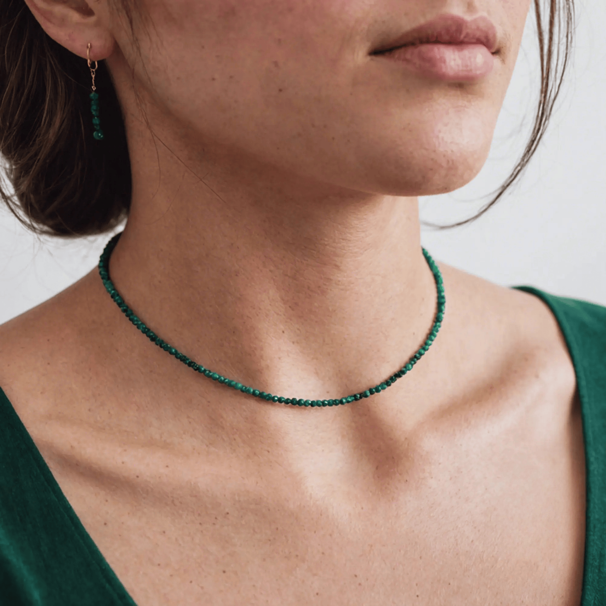 FuAttract Balance Healing Clarity Focus Crystal Energy Beaded Necklace - Malachite - image 8
