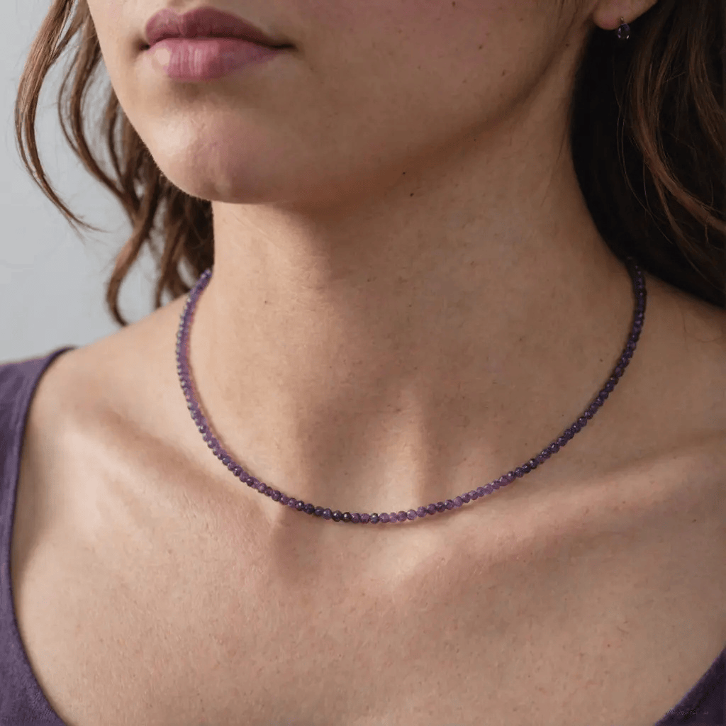 FuAttract Balance Healing Clarity Focus Crystal Energy Beaded Necklace - Amethyst - image 9