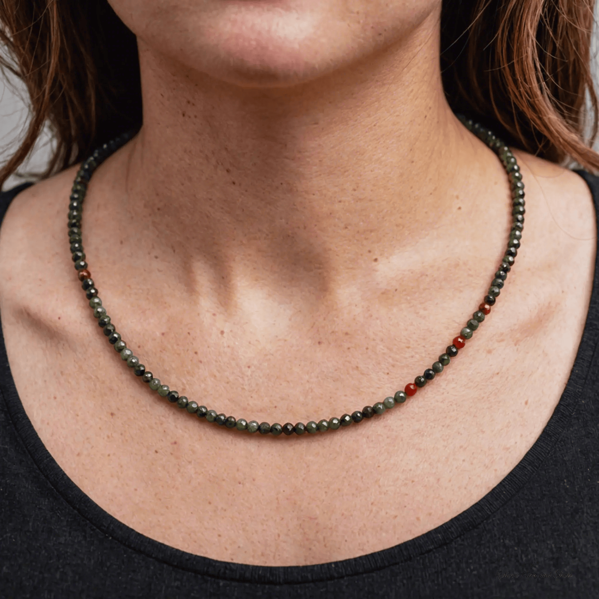 FuAttract Balance Healing Clarity Focus Crystal Energy Beaded Necklace - Bloodstone - image 12