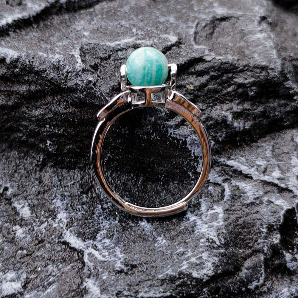 FuAttract Energy Balance Healing Adjustable Multi-Gemstone Spinning Ring - Amazonite - image 8
