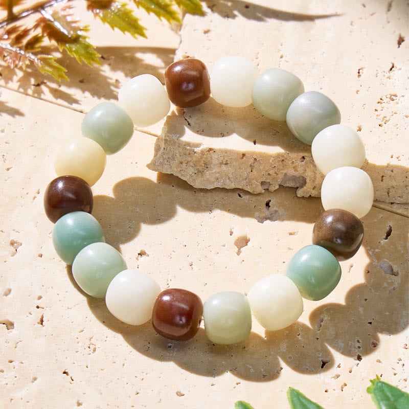 FuAttract Spiritual Awakening Wisdom Calm Energy Bodhi Seed Bracelet  - White Porcelain Plum - 12mm - image 13