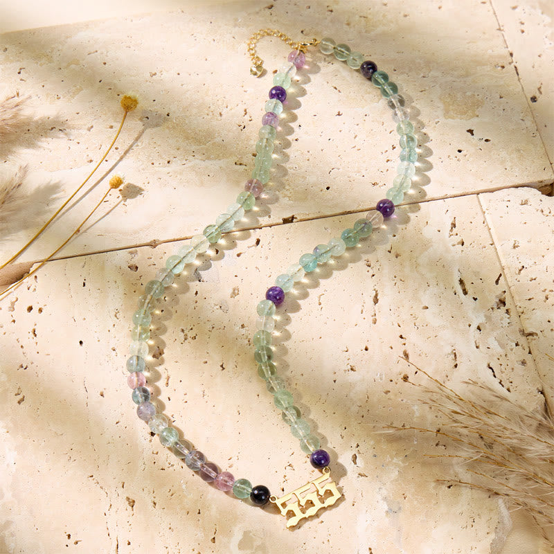 FuAttract Focus Alignment Angel Numbers Fluorite Stainless Steel Necklace - image 6