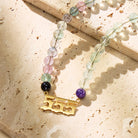 FuAttract Focus Alignment Angel Numbers Fluorite Stainless Steel Necklace - Gold - 999 - image 0