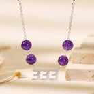 FuAttract Guidance Clarity Angel Numbers Amethyst Stainless Steel Necklace - Silver - 999 - image 7