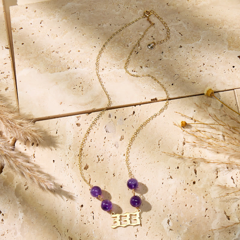FuAttract Guidance Clarity Angel Numbers Amethyst Stainless Steel Necklace - image 6