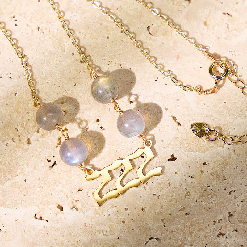 FuAttract Intuition Angel Numbers Labradorite Stainless Steel Necklace - image 2
