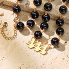 FuAttract Strength Angel Numbers Black Obsidian Stainless Steel Necklace - image 1