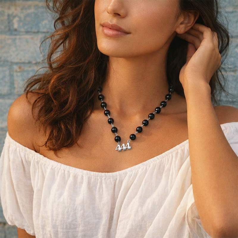 FuAttract Strength Angel Numbers Black Obsidian Stainless Steel Necklace - image 11
