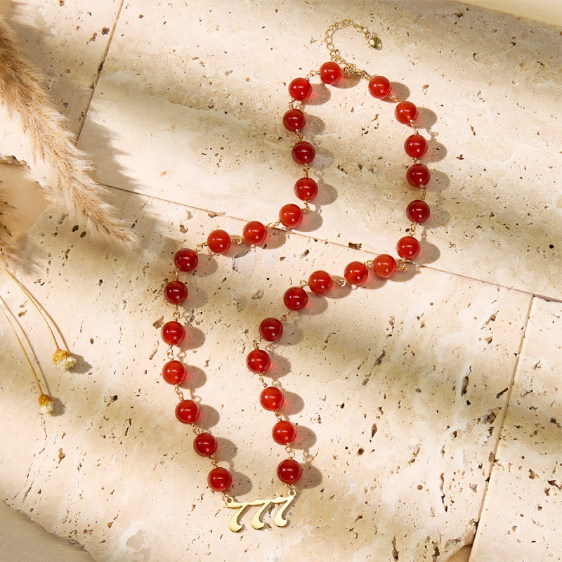 FuAttract Vitality Strength Angel Numbers Red Agate Stainless Steel Necklace - image 6