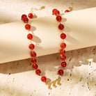 FuAttract Vitality Strength Angel Numbers Red Agate Stainless Steel Necklace - Gold - 999 - image 0