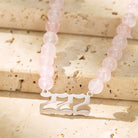 FuAttract Guidance Balance Angel Numbers Rose Quartz Stainless Steel Necklace - Silver - 999 - image 6