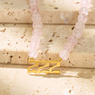 FuAttract Guidance Balance Angel Numbers Rose Quartz Stainless Steel Necklace - Gold - 999 - image 0