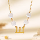 FuAttract Calm Intuition Angel Numbers Cat's Eye Stainless Steel Necklace - image 1